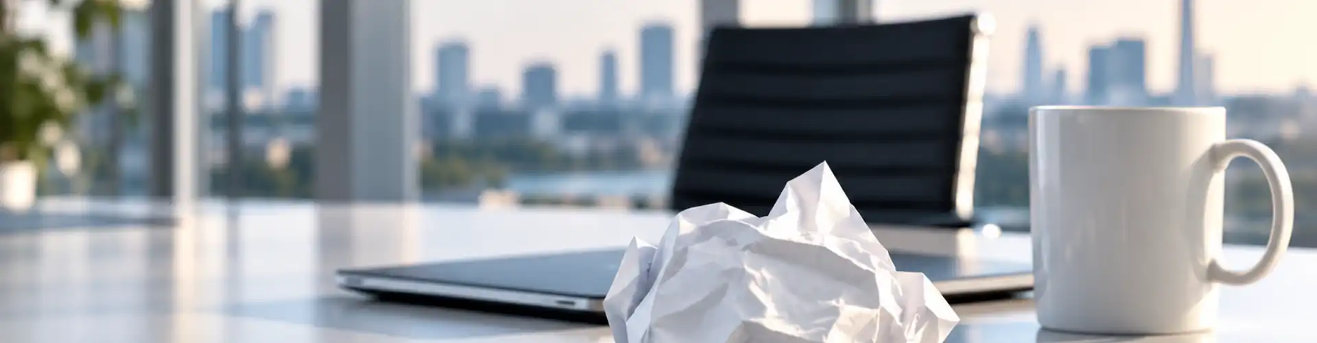 Zernülltes Papier im modernen Büro